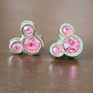 SALE! Disney Mickey Mouse Pink Rhinestone Earrings